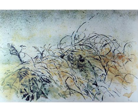 ARTHUR GIARDELLI limited edition (3/100) print of brambles, 15 x 22 ins (38 x 56 cms), initialled