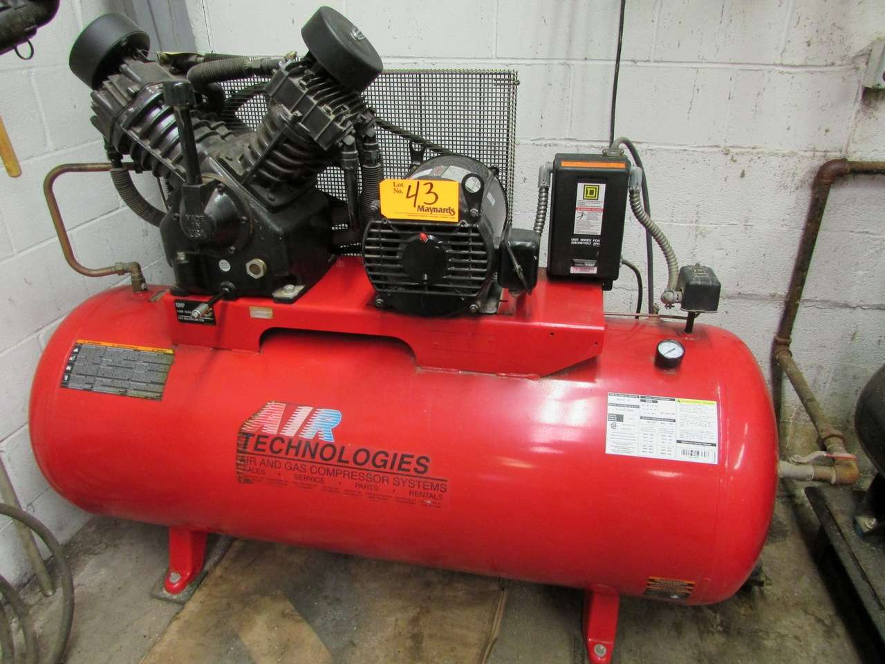 Air Technologies Boss 10 10hp Air Compressor With 120 Gal Tank 175 Max 