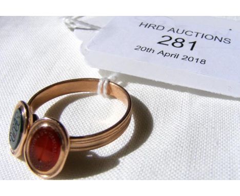 An unusual ring with two rotating seals - Size NCONDITION REPORTall looks original