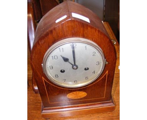 An Edwardian lancet shaped mantel clock - 32cm high 