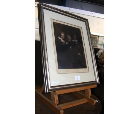 Juliet Margaret Cameron - original family portrait of Alfred Tennyson with his sons - with inscription below and signed by th