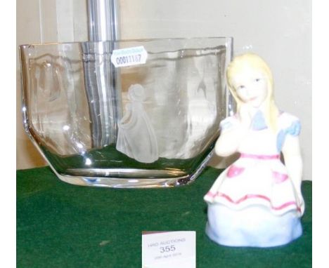  A candle snuffer by Royal Worcester - No.3608 and a piece of studio art glass - having signature to base CONDITION REPORTcan