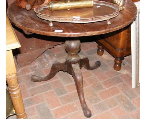 Antique circular mahogany tripod table 