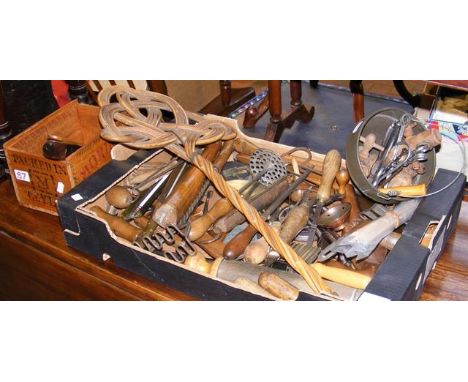 Selection of antique kitchenalia and tools 