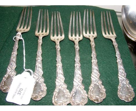 The matching set of six sterling silver forks - 8.9oz 