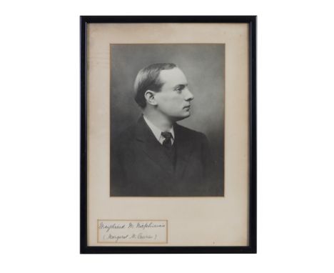 A PORTRAIT PHOTOGRAPH OF PATRICK PEARSE, c.1910, from the Lafayette Studio, Dublin, signed off the print by Margaret Pearse. 