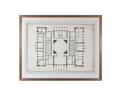 BENJAMIN DEAN WYATT (British 1775-1850)A pair of plans showing the floor plan for a house designed for His Grace The Duke of 