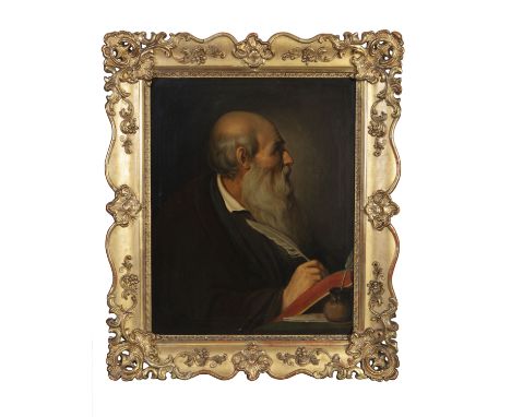ITALIAN SCHOOL (19TH CENTURY)A Portrait, Bust Length, of a ScribeOil on canvas, 75 x 59cm