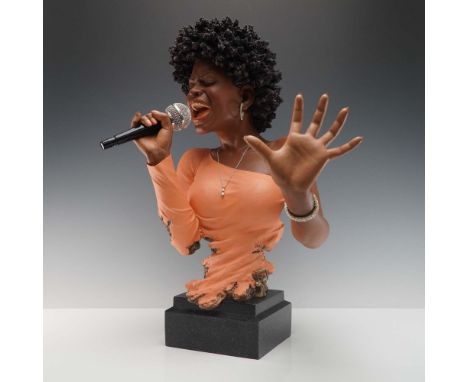 Expressive limited edition bust sculpture part of the Art Impressions series. This mixed media piece captures soulful female 