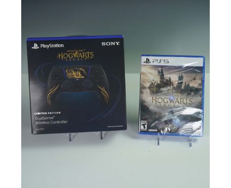 Two-piece PlayStation 5 set featuring the Hogwarts Legacy limited edition DualSense wireless controller and the matching Hogw