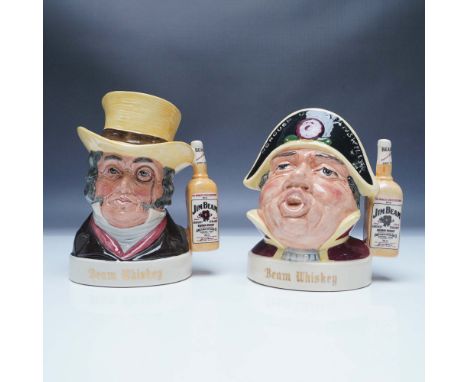 A pair of Royal Doulton figural liquor containers created for Jim Beam Bourbon Whiskey, part of the Liquor Containers series 