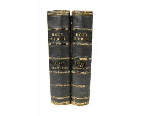 Gustave Doré (ill): The Holy Bible Containing the Old and New Testaments, in 2 Vols. Cassell, nd, c1880. Large 4to. half leat