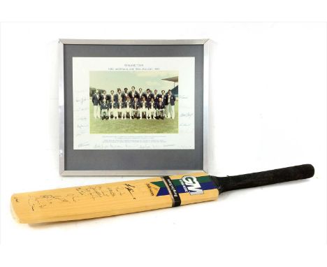 1- Cricket Bat: PAKISTAN 1999 cricket world cup: Signed by all 15 players ; 2- ENGLAND Tour of Australia &amp; New Zealand, 1