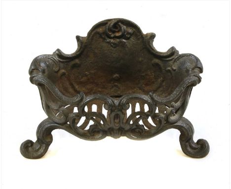 A cast iron fire grate , 45cm long, Provenance: The property of the late Mr &amp; Mrs Brian Lister, The Old Rectory, Widdingt