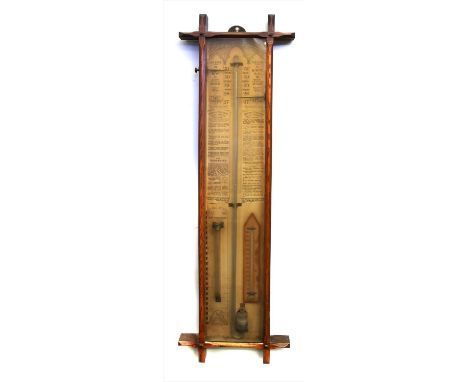 An Admiral Fitzroy oak cased barometer, 110cm high