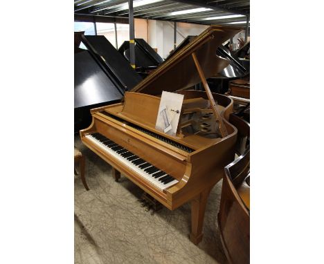 Steinway (c1968) A 6ft New York Model L grand piano in a French walnut case on square tapered legs; together with a piano ben