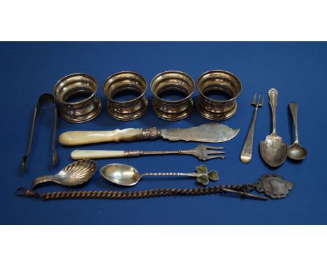 A George IV silver caddy spoon having shell shaped bowl, by Joseph Wilmore, Birmingham 1828; together with a silver bladed ja