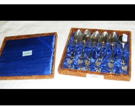 A cased set of six silver teaspoons 