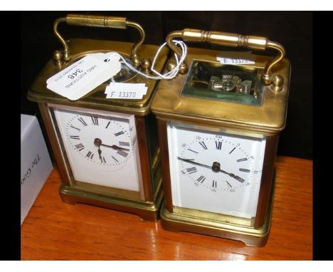 A brass cased carriage clock and one other CONDITION REPORTBoth clocks working and in good condition