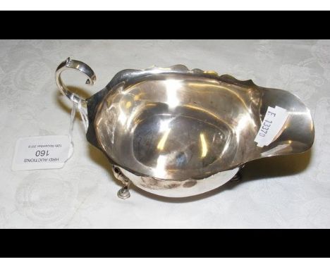 Silver sauce boat with Birmingham hallmark 