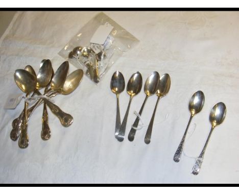 Silver teaspoons, mustard spoons 