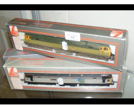 A boxed Lima locomotive, together with two others 