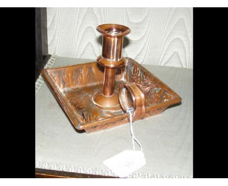 A Keswick style Arts and Crafts copper chamber stick - 11cm high CONDITION REPORTNo Keswick mark