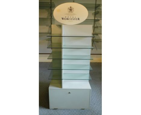 A china display shelf, with white brackets and label for Worcester. NB. Collection for this lot is from 2 Albion Hill, Epwort