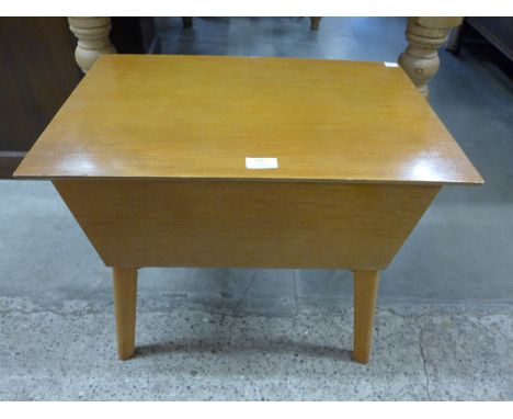 A light oak sewing box 