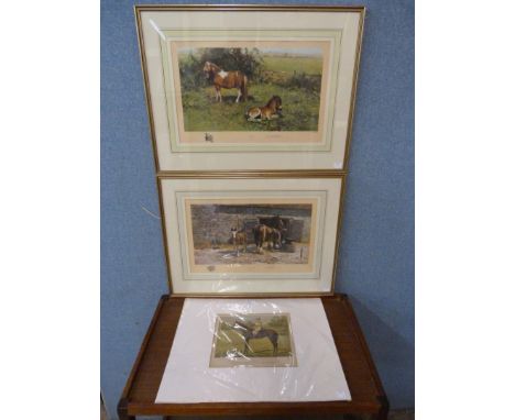 Two signed and limited edition David Shepherd prints, Shoeing Time and Shelties, numbered 1053/1200 and 1032/1200 and another