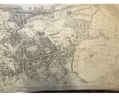 COLLECTION OF THIRTY 1:2500 ORDNANCE SURVEY MAPS  covering Taunton encompassing Trinity Ward; Batcombe; Keinton Mandeville; M