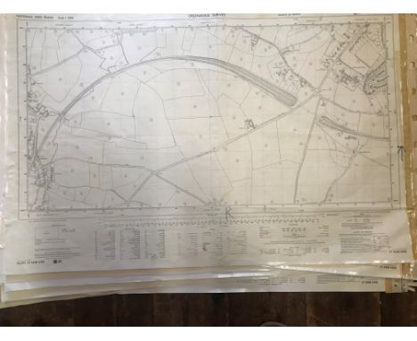 COLLECTION OF THIRTY 1:2500 ORDNANCE SURVEY MAPS  covering Chard &amp; Crewkerne; Haselbury Puknett; Pulham; Dunkerswell; Win