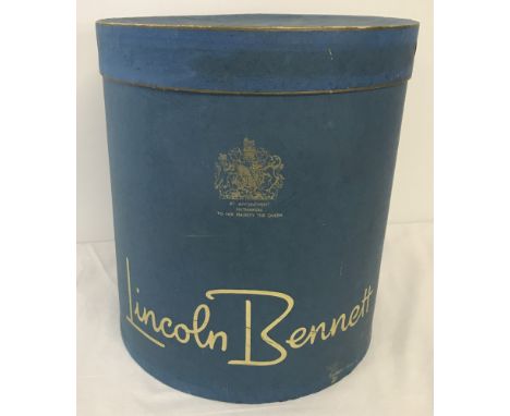 A vintage Lincoln Bennet, by appointment Hat makers lidded hat box.  Approx. 33cm tall.