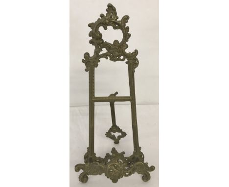 A small vintage ornate brass French Rococo style Easel / display stand.  Approx. 32cm tall.