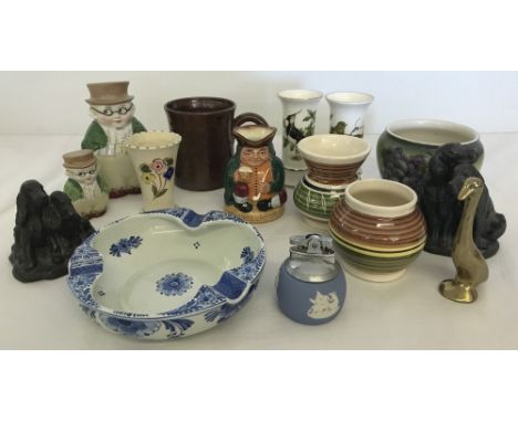 A small quantity of assorted ceramic items. To include Royal Doulton "Honest Measure" toby jug #8339, Friars Pottery, Kings L