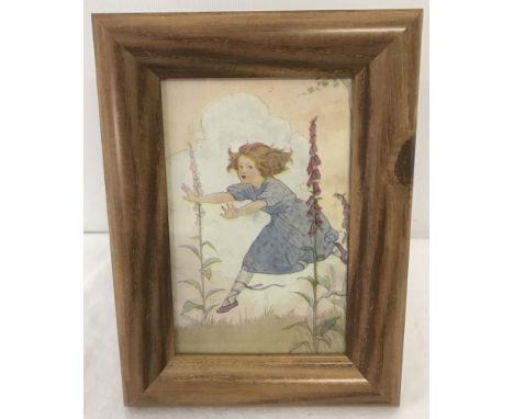 A framed and glazed 1920's/30's Nursery rhyme print by Margaret Tarrant.  Approx. 13.5cm x 8.5cm.