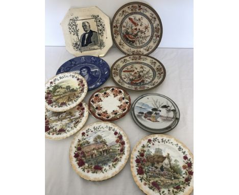 A collection of antique and vintage plates. To include a set of Four Seasons Royal Albert plates, a pair of T.Till & son "Sha
