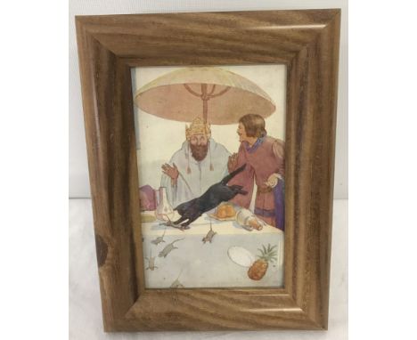 A framed and glazed 1920's/30's Nursery rhyme print by Margaret W Tarrant.  Approx. 13.5cm x 8.5cm.