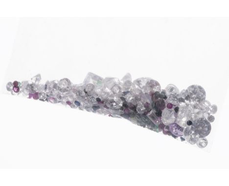 GROUP OF UNMOUNTED GEMSTONES, including cubic zirconia, ruby, emerald, sapphire, amethyst and citrine