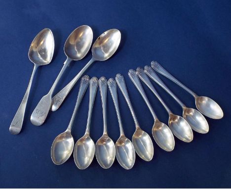 A collection of nine Walker &amp; Hall silver coffee spoons with novelty embossed golf club emblem to the handle together wit