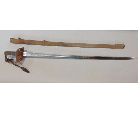 Edward VII Hussars Officers sword - 15th Kings Hussars, the blade by Wilkinson with honeysuckle hilt, the 89 cm blade numbere