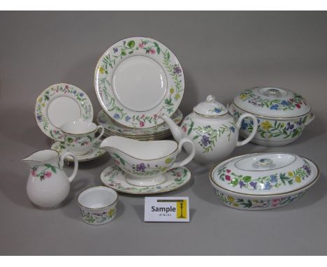 A quantity of Royal Worcester Arcadia pattern dinner and tea wares comprising tureen and cover, sauce boat and stand, pair of