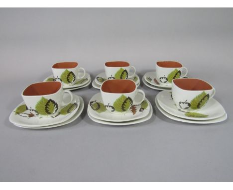 A collection of T G Green &amp; Co Central Park pattern tea wares designed by Colin Haxby comprising six cups, six saucers an