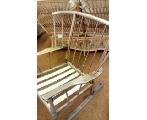 Mid century stick back rocking chair 