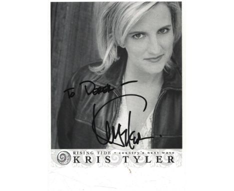 Kris Tyler signed 7x5inch black and white photo. Dedicated. Good condition. All autographs come with a Certificate of Authent