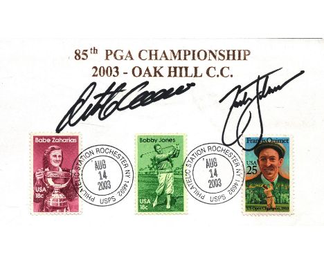 Golf Zach Johnson and Retief Goosen signed 85th PGA Championship 2003 Oak Hill C.C FDC PM Philatelic Station Rochester NY USP
