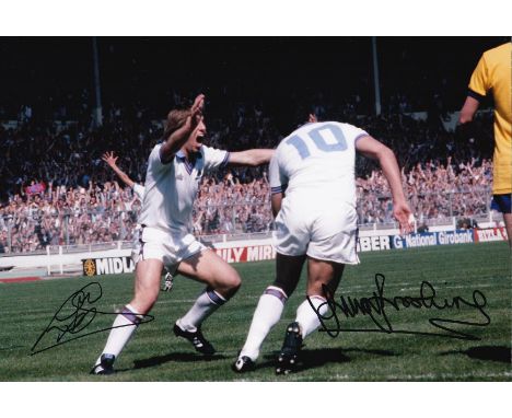 Football Autographed West Ham United 12 X 8 Photo : Col, Depicting West Ham United's Geoff Pike Punching The Air In Delight A