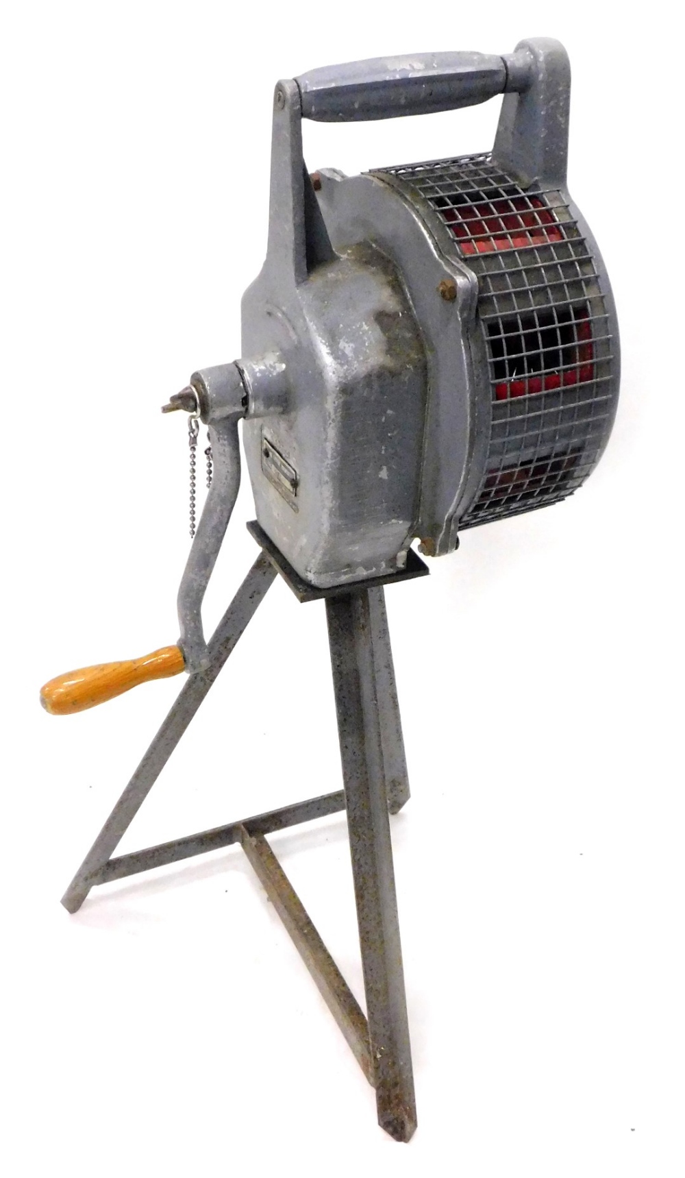 A Carter air raid siren, label for the manufacturer and Home Office