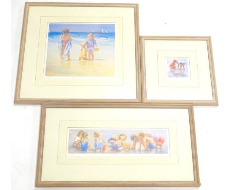 Lucelle Raad (b1942). All at Sea, artist signed limited edition print, 28cm x 29cm, two other works by the artist.
