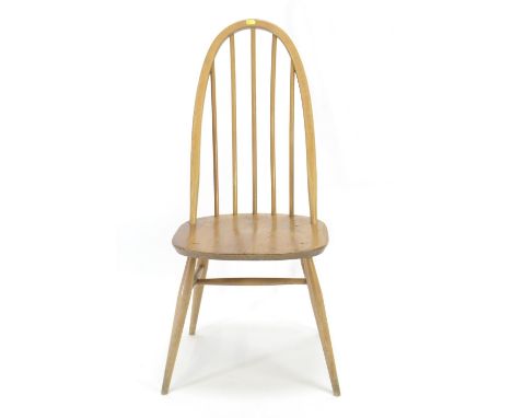 Ercol Quaker dining chair. Natural finish.Spindles are slightly loose, small areas of finish damage 